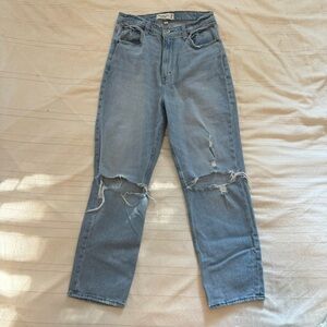 Abercrombie Curve Love High Rise Ankle Straight Jeans